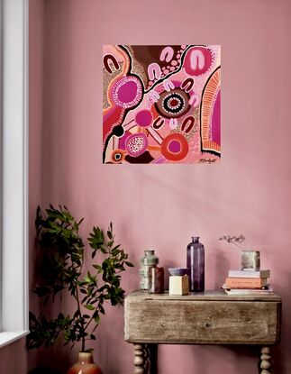 Meeting place -  Aboriginal symbols - warm tones- neutral 