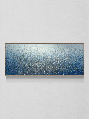 Gold Blue Water Dance blue abstract painting