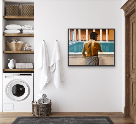 Female looking at the Roman bath