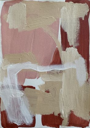 earthy colours, beige, pink, minimalism, expressionism, abstract art, expressionism, mark making on canvas