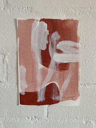 acrylic art, canvas, small canvas, abstract pink and rust colour on canvas