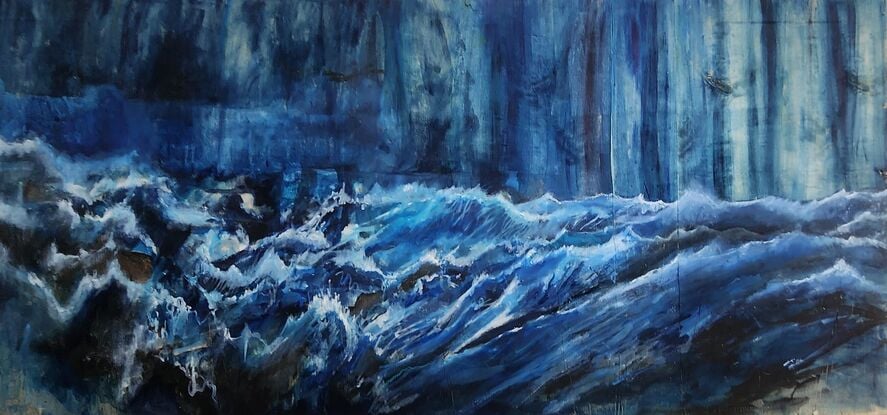 painting of stormy sea