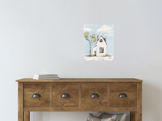 Original Figurative Farmhouse Painting featuring a country scene. 
