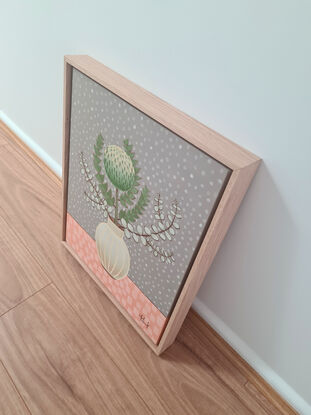 Silver dollar  and banksia in a vase