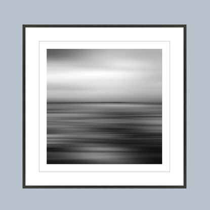 black and white seascape in abstract form