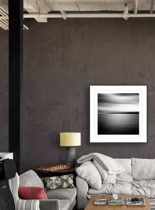 black and white seascape in abstract form