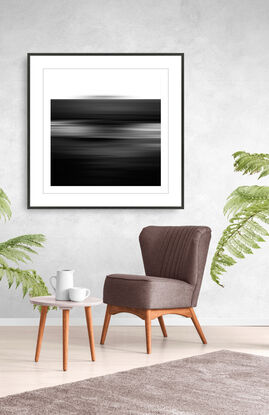 black and white seascape in abstract form