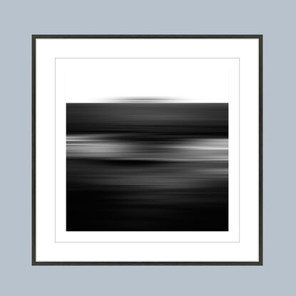 black and white seascape in abstract form