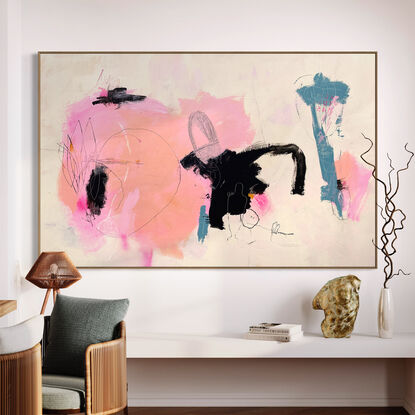 Mixing vibrant pinks and grays with bold lines and vivid contrasts of flouro pink & red.