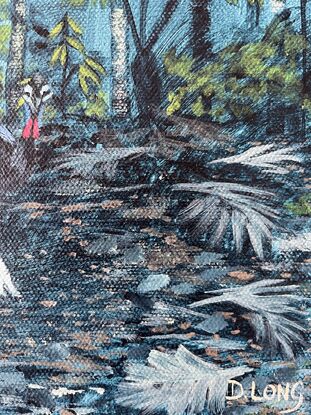 Cassowary in rain forest.