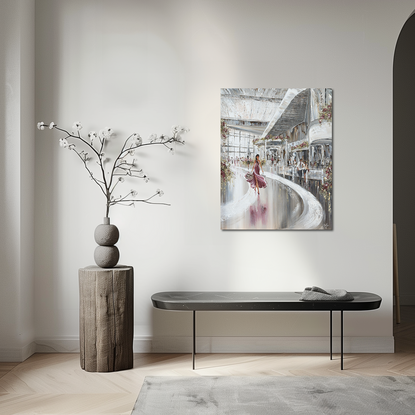 Original painting by Isabelle Karolewicz of a woman shopping in Chadstone