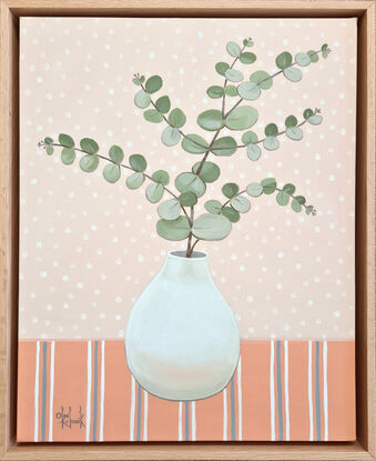 Silver dollar eucalyptus branch in a vase