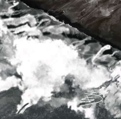 Avalon beach rockpool is flooded by ocean waves.