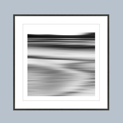 black and white seascape in abstract form