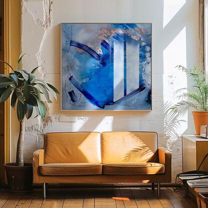 blue abstract
modern
white art
contemporary