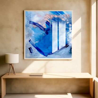 blue abstract
modern
white art
contemporary