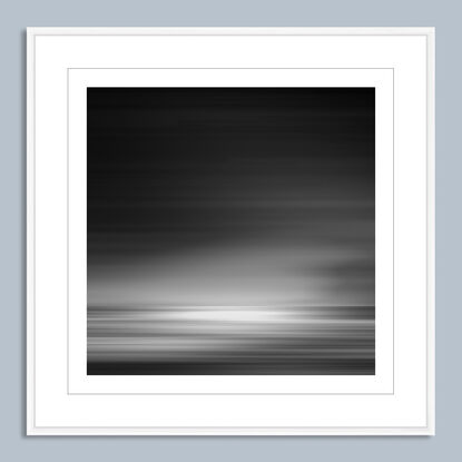 black and white seascape in abstract form