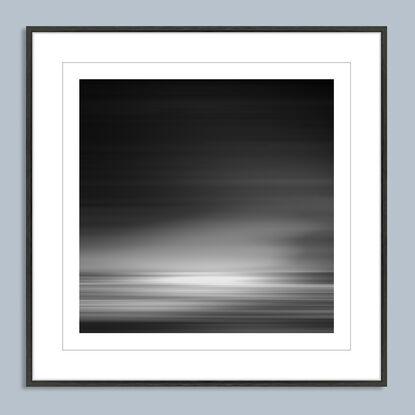 black and white seascape in abstract form