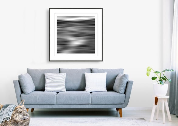 black and white seascape in abstract form