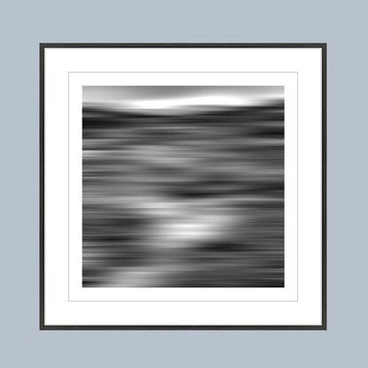 black and white seascape in abstract form