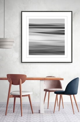 black and white seascape in abstract form