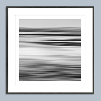 black and white seascape in abstract form