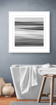 black and white seascape in abstract form