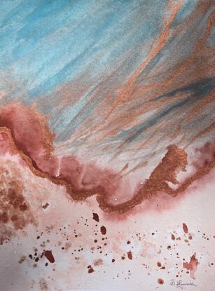 Professional abstract painting on German made watercolour paper,  Hahnemühle 500gsm pure cotton & acid free. Inspired by natural geographic features similar to political boundaries.