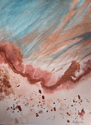 Professional abstract painting on German made watercolour paper,  Hahnemühle 500gsm pure cotton & acid free. Inspired by natural geographic features similar to political boundaries.