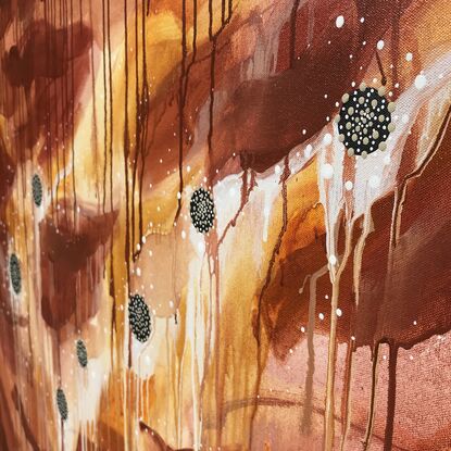 Abstract aboriginal art red ochre deposits