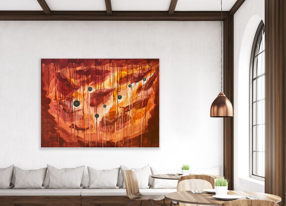 Abstract aboriginal art red ochre deposits