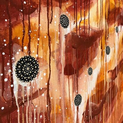 Abstract aboriginal art red ochre deposits