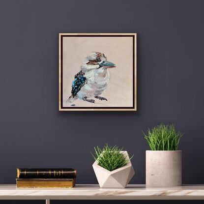 small framed kookaburra portriat