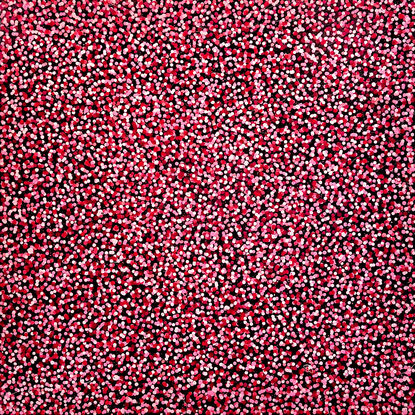 thousands of pink dots on black canvas