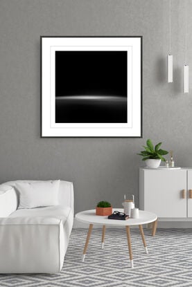 black and white seascape in abstract form