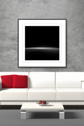 black and white seascape in abstract form