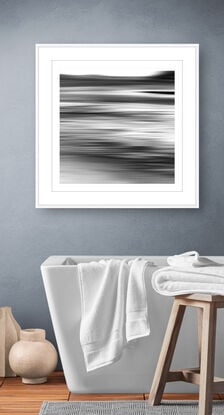 black and white seascape in abstract form