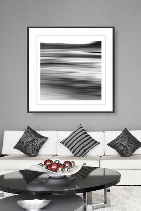 black and white seascape in abstract form