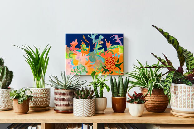 semi abstract garden painting