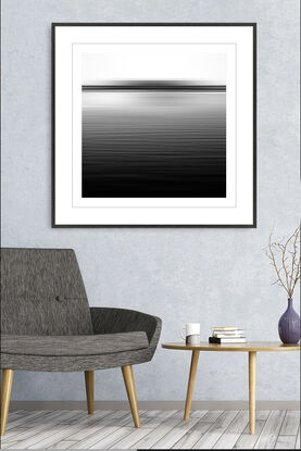 black and white seascape in abstract form