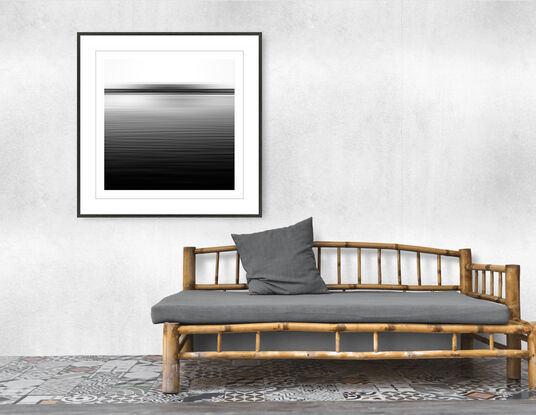 black and white seascape in abstract form