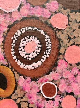 Meeting place -  Aboriginal symbols - warm tones- neutral 