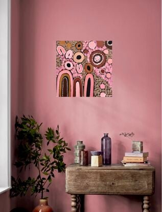 Meeting place -  Aboriginal symbols - warm tones- neutral 