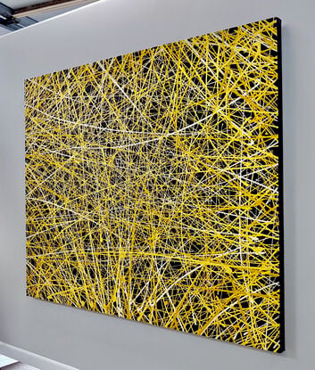 abstract yellow lines fireworks