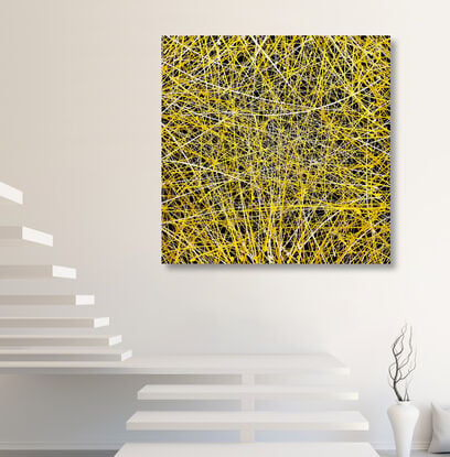 abstract yellow lines fireworks