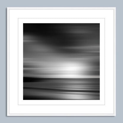 black and white seascape in abstract form