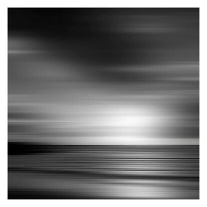 black and white seascape in abstract form