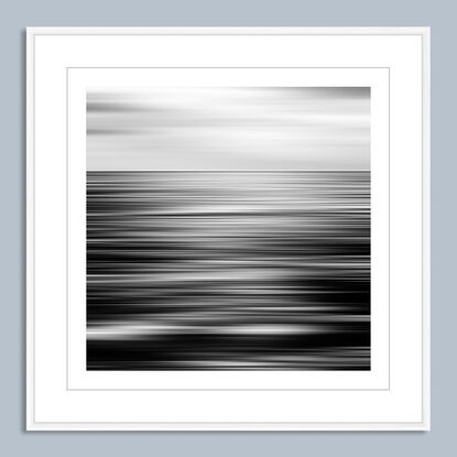 black and white seascape in abstract form