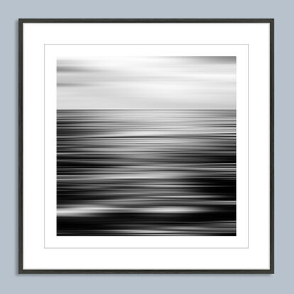 black and white seascape in abstract form