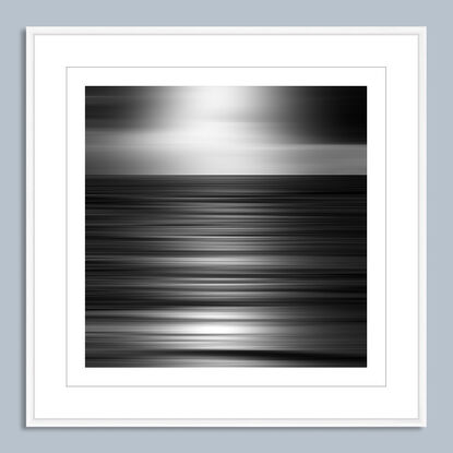 black and white seascape in abstract form